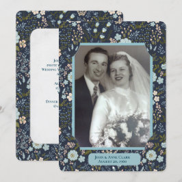 Hochzeitsfeier Vow Renewal Blumenrahmen Foto Einladung