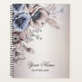Hochzeitsfeier Wasserfarbe Pastellblau Beige Blume Planer