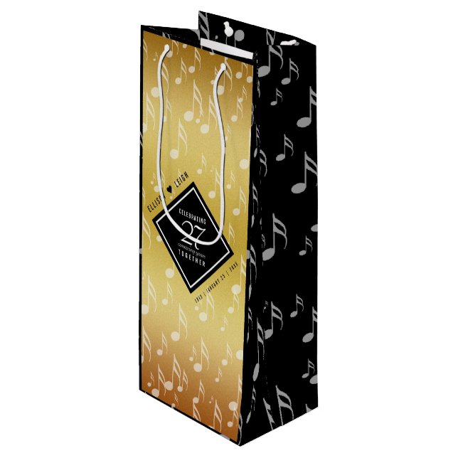 Hochzeitsfeier zum 27. Mal Geschenktüte Für Weinflaschen (Vorderseite Schrägansicht)