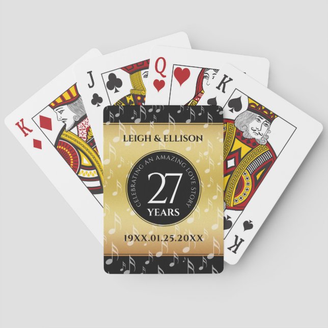 Hochzeitsfeier zum 27. Mal Spielkarten (Rückseite)