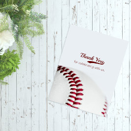 Hochzeitsfeier zum Thema Wirtschaft und Baseball Dankeskarte