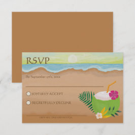 Hochzeitsfeiern am tropischen Strand RSVP Karte