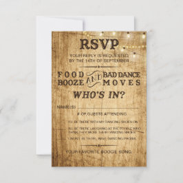 Hochzeitsfeiern auf dem Land für rustikale Hochzei RSVP Karte