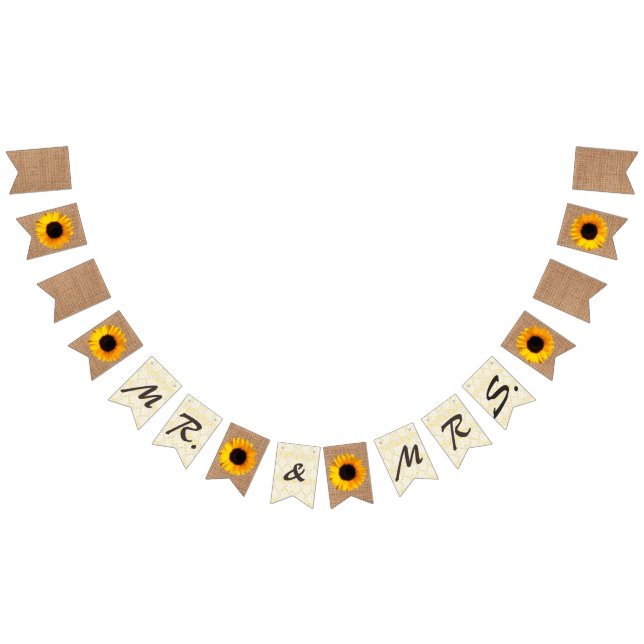 Hochzeitsfeiern für Burlap und Sonnenblumen Wimpelkette (Alle)