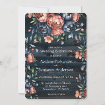 Hochzeitsfeiern für Navy & Copper Peony Wood