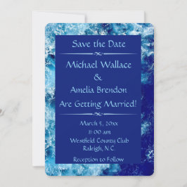 Hochzeitsfeiern im blauen Ozean speichern Sie die  Save The Date