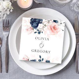 Hochzeitsfeiern in Blau und Rosa Serviette