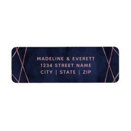 Hochzeitsfeiern in Blue & Rose Gold Lines Rücksend