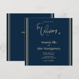 Hochzeitsfeiern in Marine und Gold Elegante Einladung