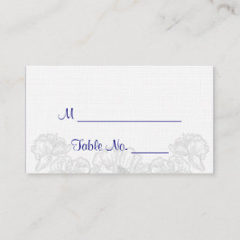 Hochzeitsfeiern in Navy Blue und White Floral Plat Platzkarte