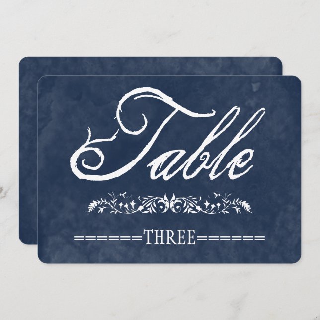 Hochzeitsfeiern mit blauem Wasser - Tischnummern (Vorne/Hinten)