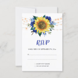 Hochzeitsfeiern mit blauen Blumenblumen RSVP Karte