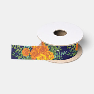 Hochzeitsfeiern mit Blauer Rose und Orangen Satinband