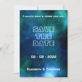 Hochzeitsfeiern mit Blauer und Grüner Galaxie Save The Date