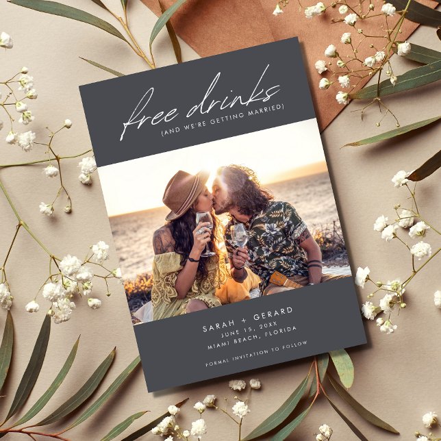 Hochzeitsfeiern mit einem modernen schicken Foto Save The Date (Von Creator hochgeladen)