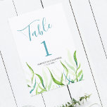 Hochzeitsfeiern mit grünen und weißen Botanicals Tischnummer<br><div class="desc">Dieses neue Sitzdiagramm wurde entworfen, um mit Do Tell A Belle's Aquarell Botanicals Hochzeitsstation Suite zu koordinieren. Es zeigt die Tischnummer in einer modernen handgeschriebenen Schrift-Typografie, die mit den Namen von Braut und Bräutigam personalisiert ist, und eine untere Grenze meines ursprünglichen Aquarells. Ideal für Hochzeitsfeiern, Proben und Brautparty an der...</div>