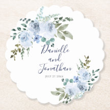 Hochzeitsfeiern mit hellblauer Wasserfarbe