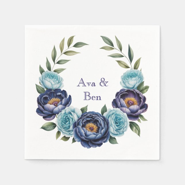 Hochzeitsfeiern mit Hochzeiten von Marineblachs un Serviette (Vorderseite)
