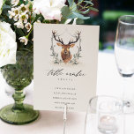 Hochzeitsfeiern mit niedlichem Dusky Deer Floral W Tischnummer<br><div class="desc">Wenn Sie weitere Anpassungen benötigen,  schreiben Sie mir bitte an yellowfebstudio@gmail.com.</div>