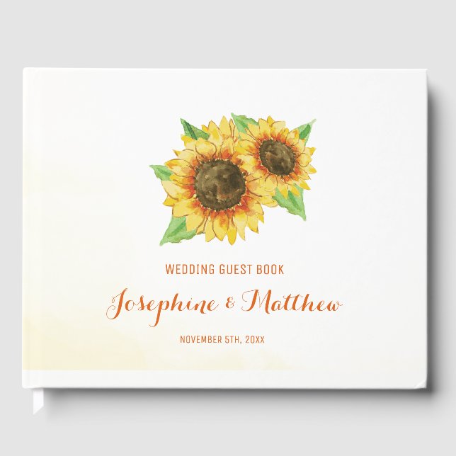 Hochzeitsfeiern mit Sonnenblumen Gästebuch (Vorderseite)