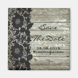Hochzeitsfeiern mit Spitzenholz Save the Date Magnet
