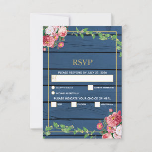 Hochzeitsfeiern mit Vintagem Rosenholz RSVP Karte