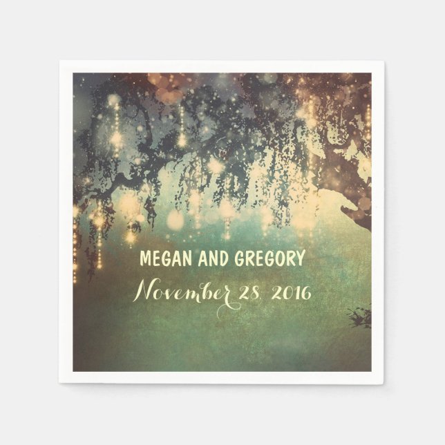 Hochzeitsfeiern mit Willow Tree Serviette (Vorderseite)