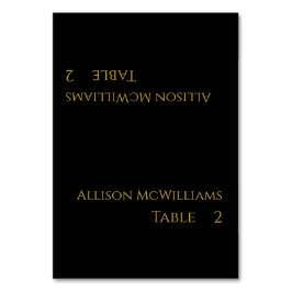 Hochzeitsfeiern - Schwarz und Gold- Tischnummer