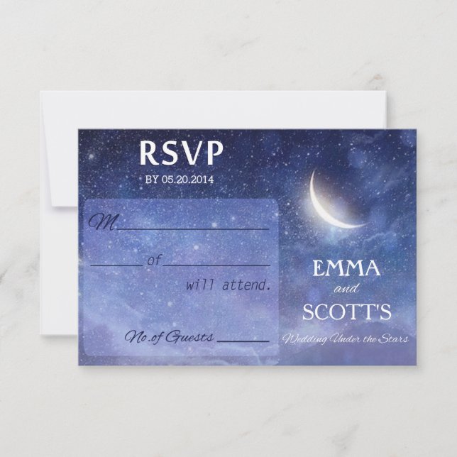 Hochzeitsfeiern unter dem RSVP-Kartenspiel-Set RSVP Karte (Vorderseite)