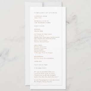 Hochzeitsfeierprogramm Einladung