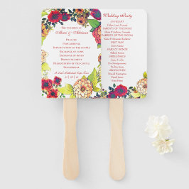 Hochzeitsfeierprogramm für das elegante florale La Fächer