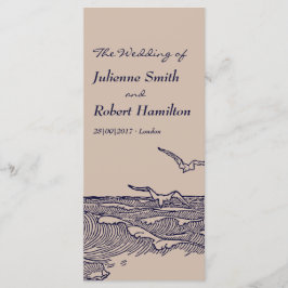 Hochzeitsfeierprogramm für Rustic Beach Ocean Wave Programm