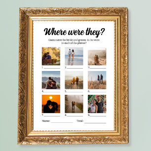 Hochzeitsfeierspiel, wo sie Foto erraten Poster
