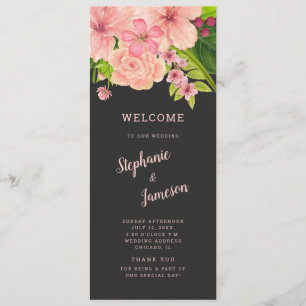 Hochzeitsfeierungsprogramm für Rosa und Pfirsich Programm