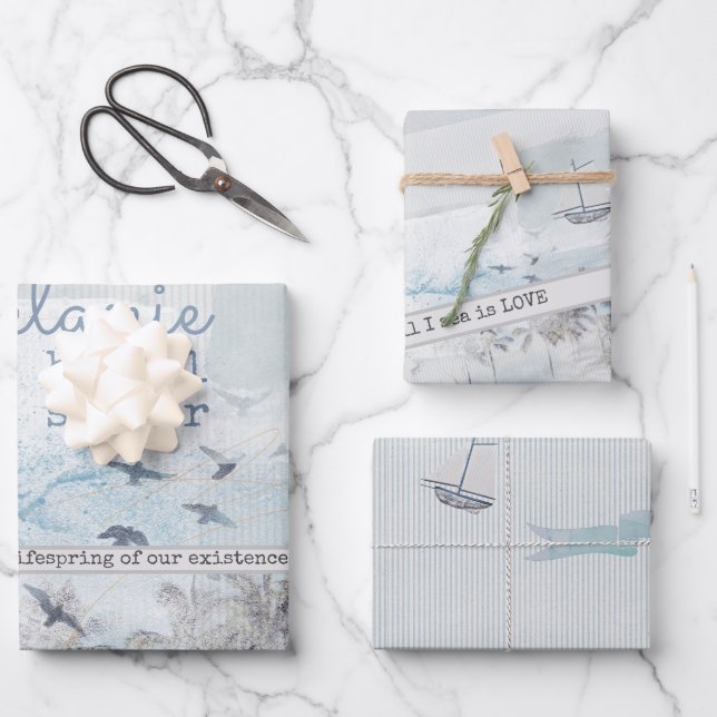 Hochzeitsfest im Meer der Liebe mit Scrapbook-Elem Geschenkpapier Set (Vorderseite)