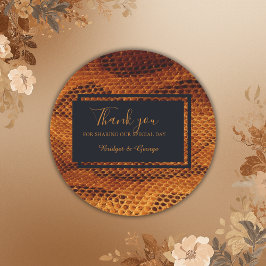 Hochzeitsfest mit wilder Schlange Runder Aufkleber