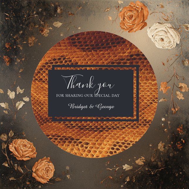 Hochzeitsfest mit wilder Schlange Runder Aufkleber (Von Creator hochgeladen)