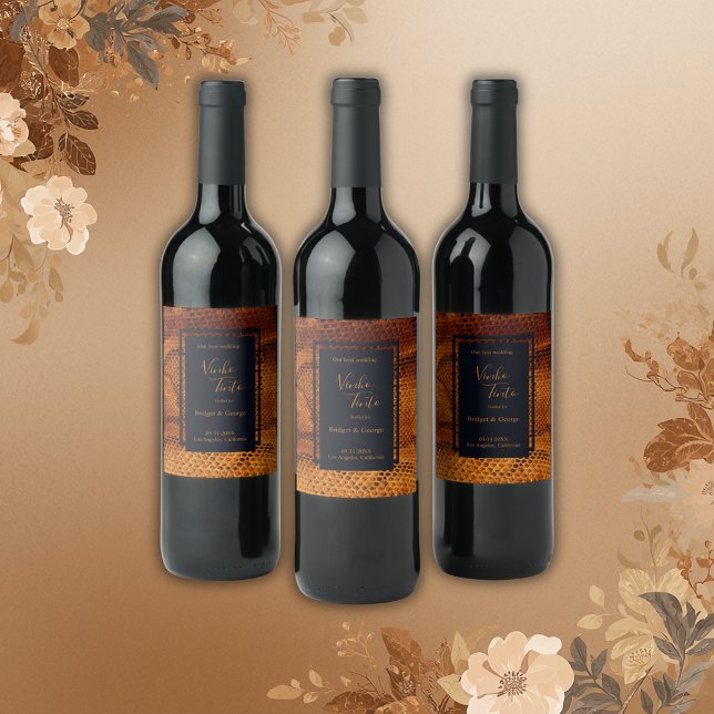 Hochzeitsfest mit wilder Schlange Weinetikett (Von Creator hochgeladen)