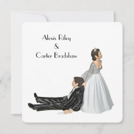 Hochzeitsfest Spaß auf Weiß Einladung