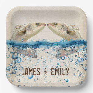 Hochzeitsfisch im Wasser Pappteller