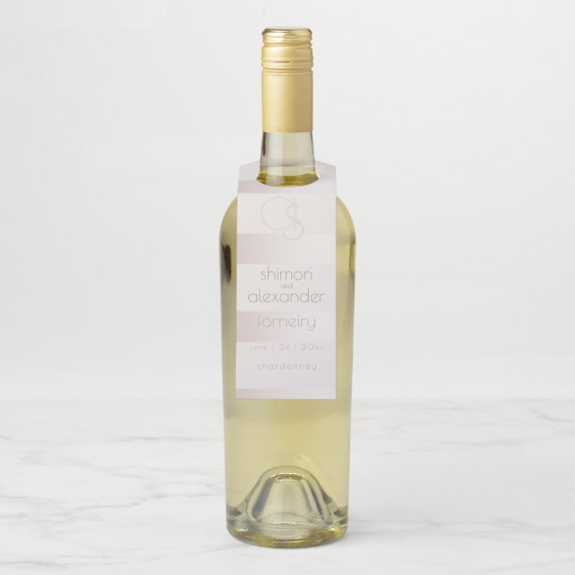 Hochzeitsflasche | Elegante Moderne Perle Flaschenanhänger (Auf Flasche)