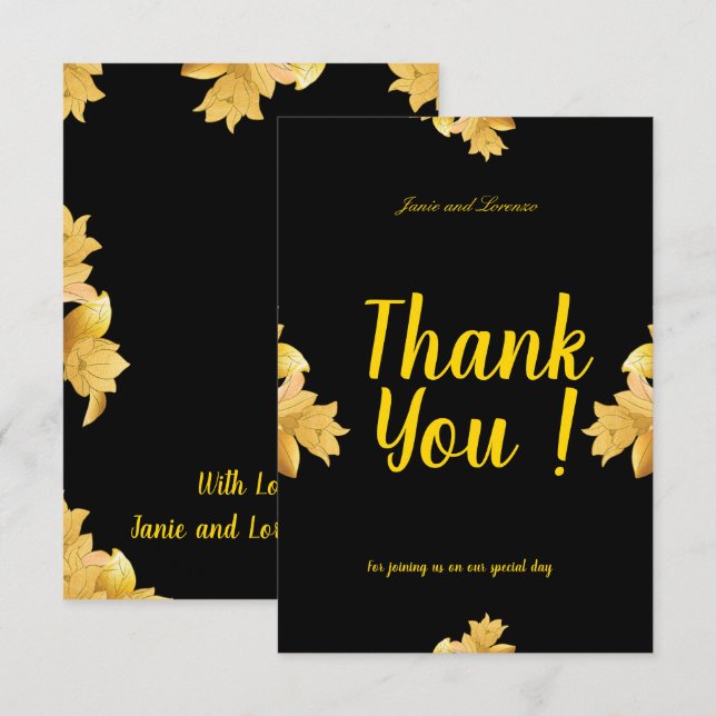 Hochzeitsflat Dankeschön-Karte Dankeskarte (Vorne/Hinten)