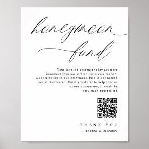Hochzeitsflitterwochen-Fond Unterschreiben Elegant Poster