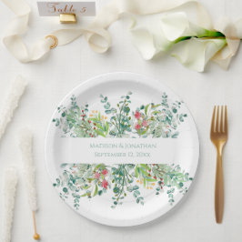 Hochzeitsflora Elegante Weinkultur Pappteller