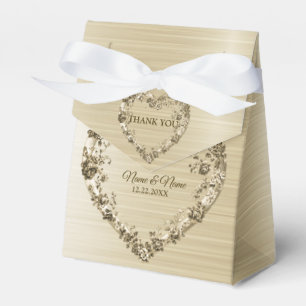 Hochzeitsflora Golden Verziert Heart Frame Elegant Geschenkschachtel