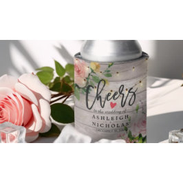 Hochzeitsflora Rustikales Holz-String Light Dosenkühler