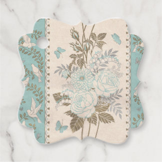 Hochzeitsflora-Schmetterlinge Tauben-Tags Geschenkanhänger