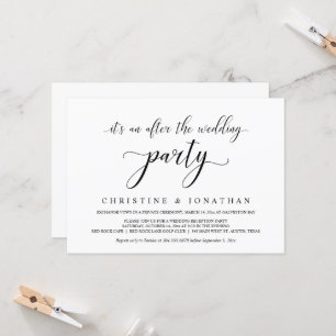 Hochzeitsflucht, elegante Empfangsparty-Einladung Einladung