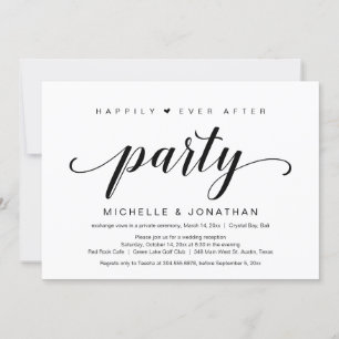 Hochzeitsflucht, Elegante schwarze Schrift Einladung