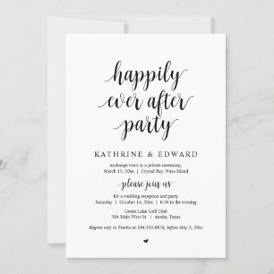 Hochzeitsflucht, Happy End Party Einladung